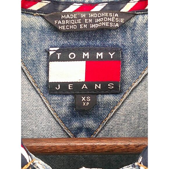 Tommy Hilfiger Jeans Womens Blue Denim Button Down Trucker Jacket Size XS - Picture 7 of 10